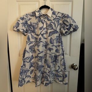 MSK Blue and White Floral Dress